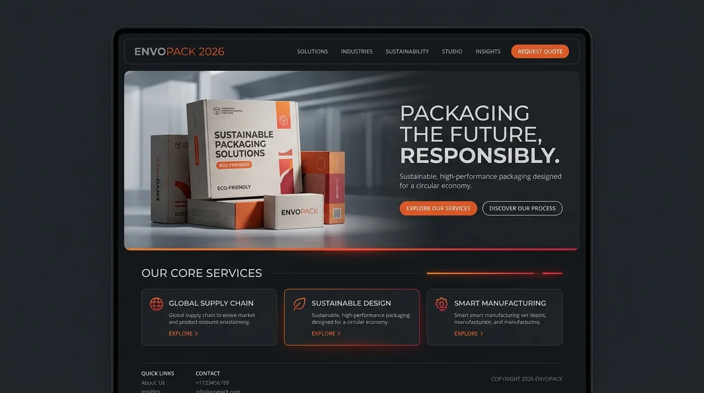 Website bao bì - Giao diện Desktop sau khi nâng cấp
