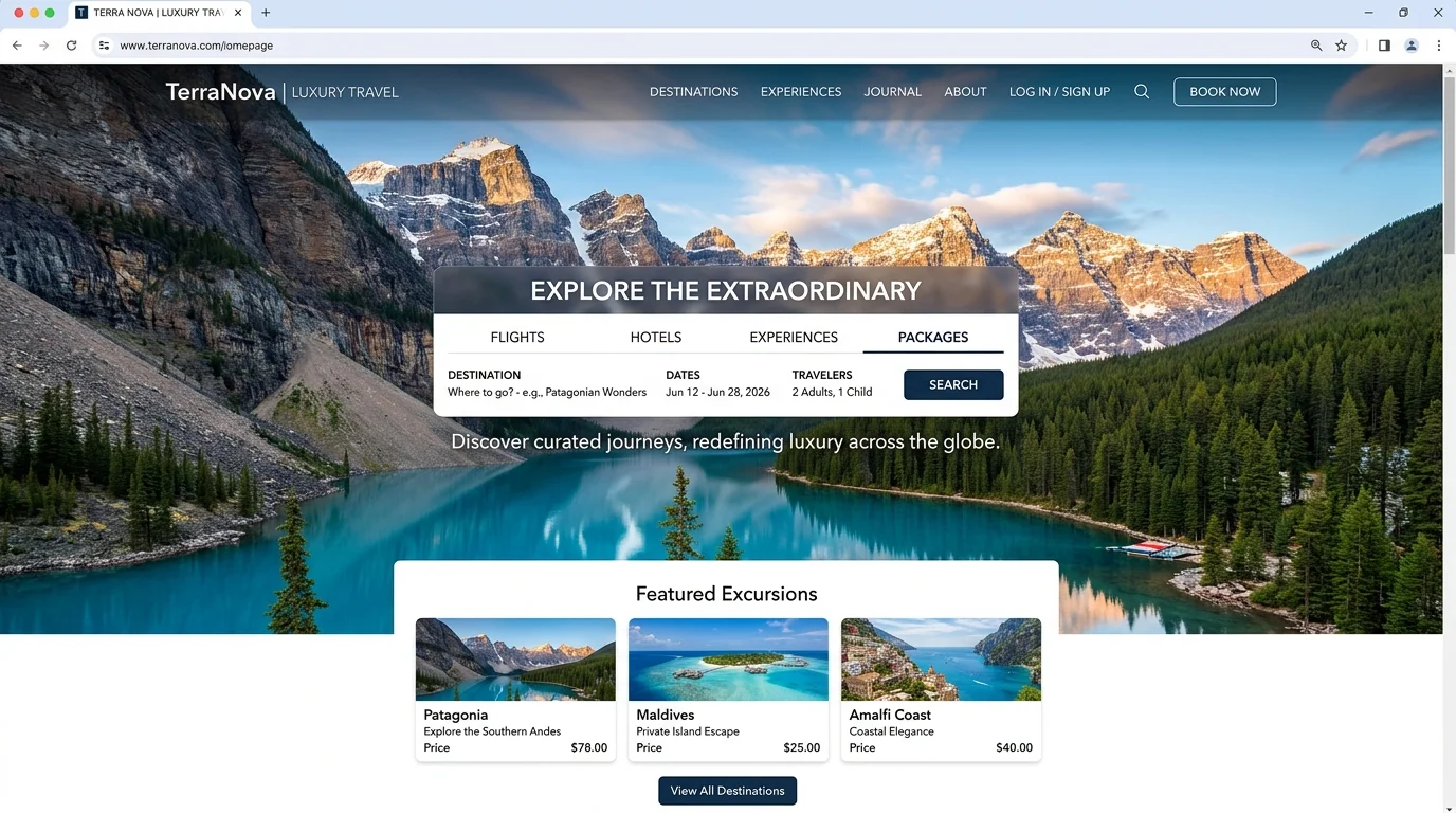Website du lịch - Giao diện Desktop sau khi nâng cấp